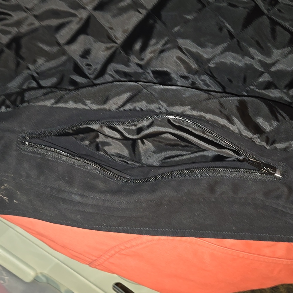Vintage Harley-Davidson Black and Orange Quilted Bomber Moto Jacket XXL - Picture 11 of 16